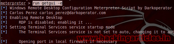 getgui Best Metasploit Meterpreter Script